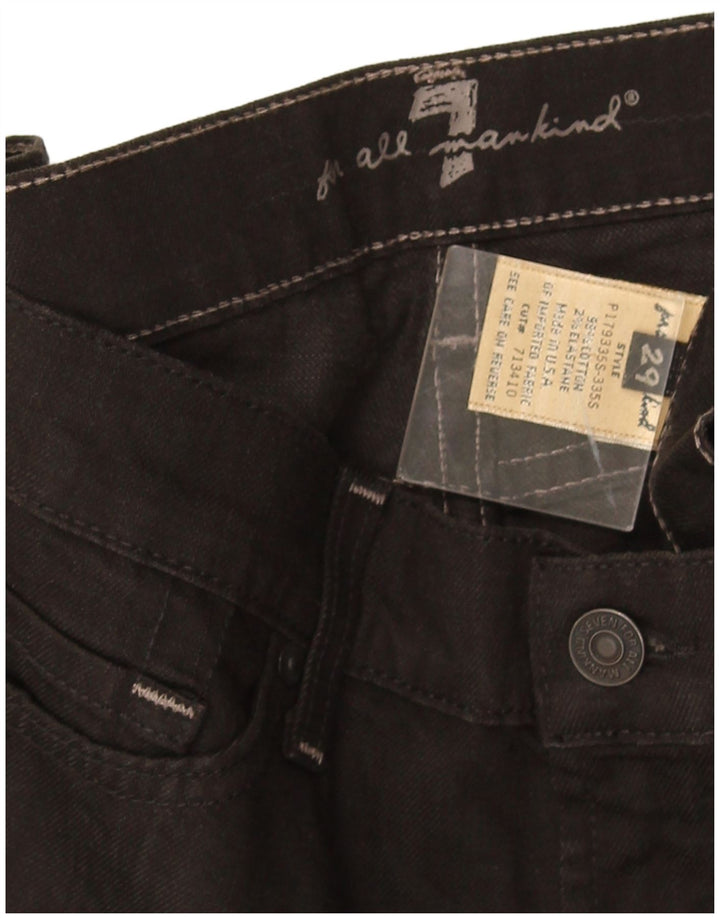 7 FOR ALL MANKIND Damskie jeansy slim W29 L33 Czarna bawełna