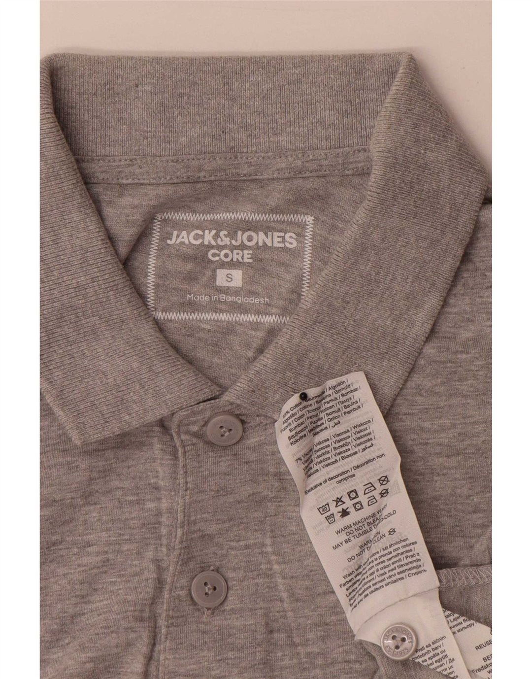 Męska koszulka polo Jack & Jones, mała, szara, bawełniana