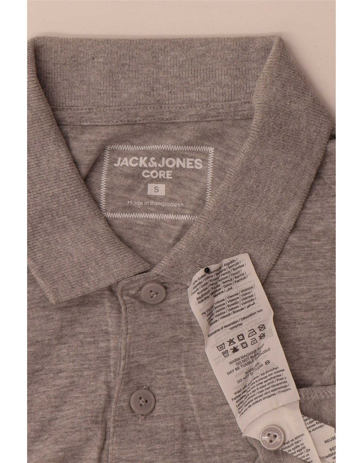 Męska koszulka polo Jack & Jones, mała, szara, bawełniana