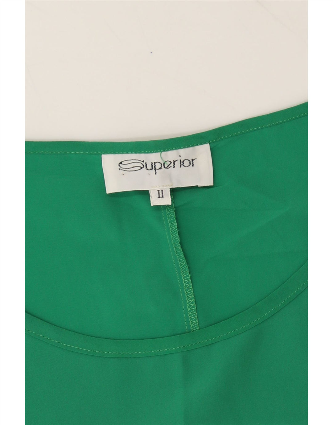 SUPERIOR Womens Sleeveless Blouse Top UK 16 Large Green Polyester Vintage Superior and Second-Hand Superior from Messina Hembry 