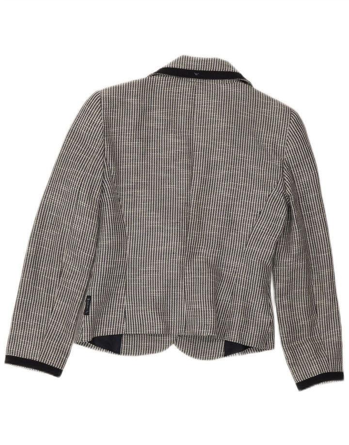 ARMANI JEANS Damska marynarka zapinana na 2 guziki EU 38 w średnie szare paski