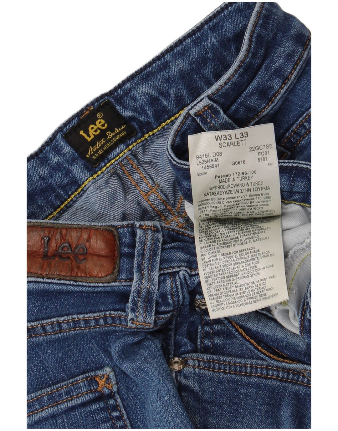 LEE Damskie jeansy Skinny Scarlett W33 L30 Niebieskie bawełniane