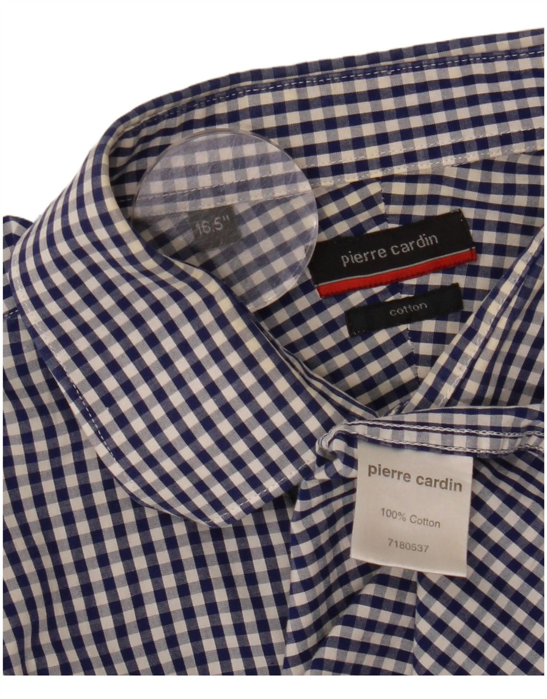 Koszula męska Pierre Cardin, rozmiar 16, 1/2, duża, bawełniana, granatowa kratka