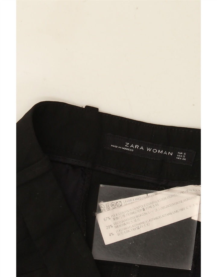 Damskie proste spodnie chino ZARA małe W26 L26 czarny poliester
