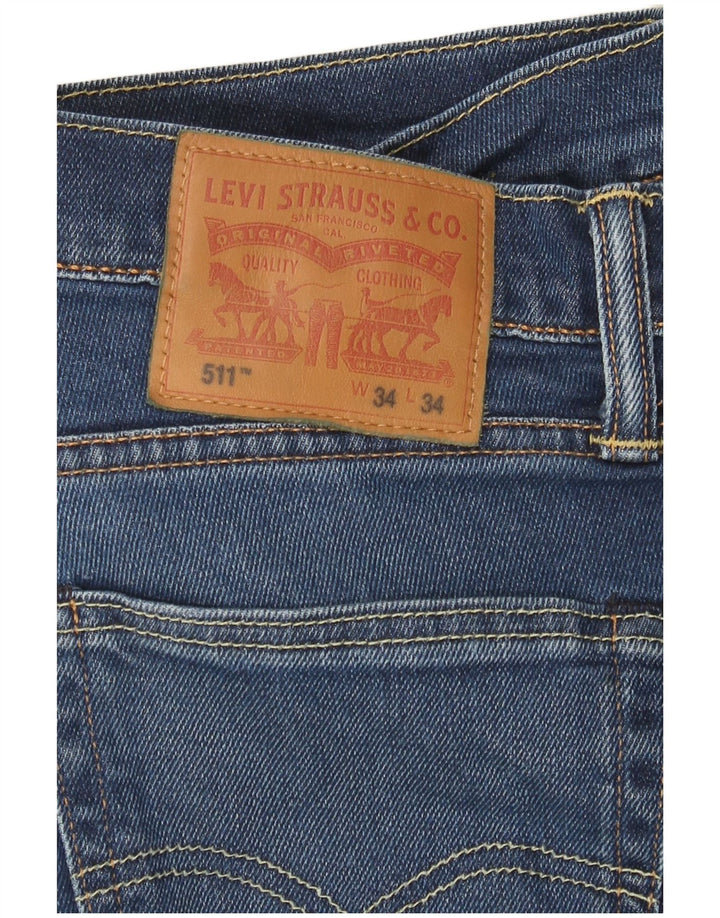 Męskie jeansy Levi's 511 Slim W34 L34 Niebieska bawełna