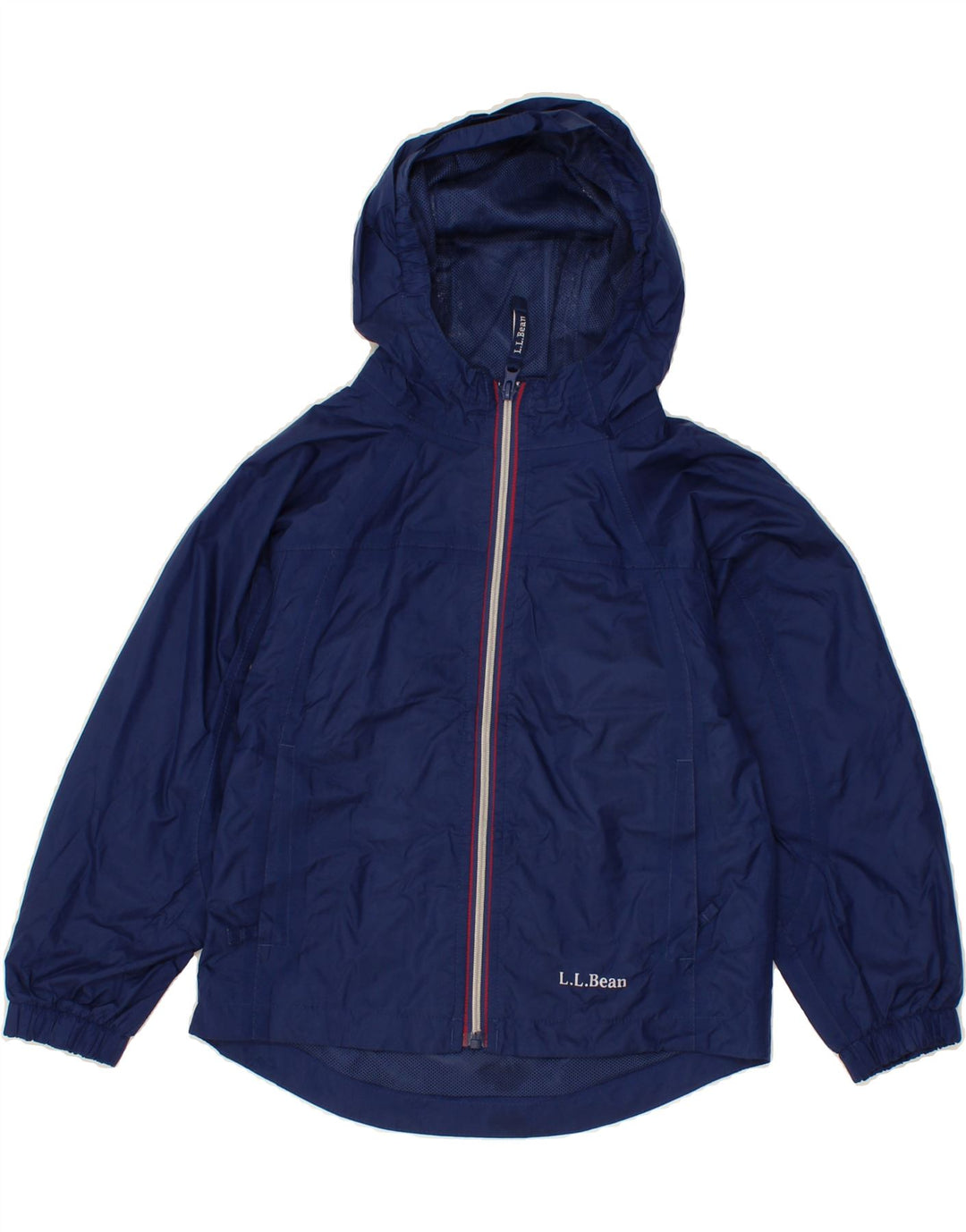 L.L.BEAN Boys Hooded Rain Jacket 6-7 Years Navy Blue Nylon Vintage L.L.Bean and Second-Hand L.L.Bean from Messina Hembry 