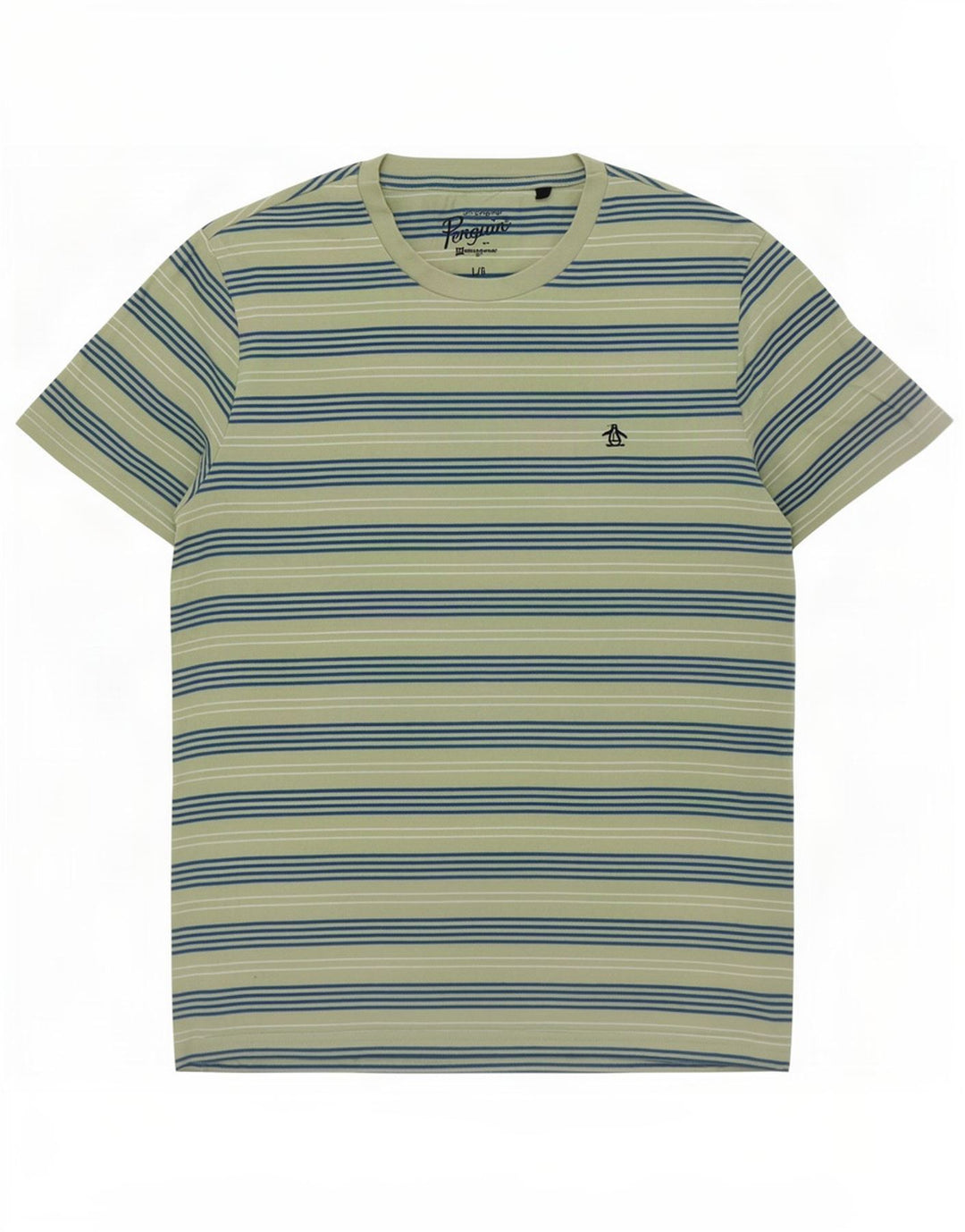 Męski T-shirt Penguin, duży, w zielone paski
