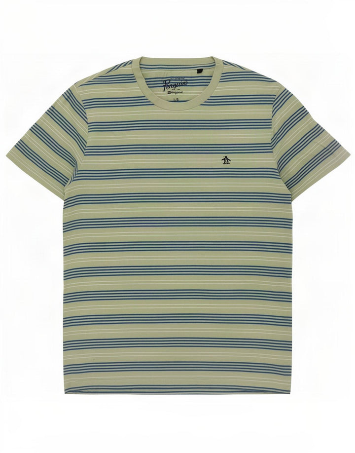 Męski T-shirt Penguin, duży, w zielone paski