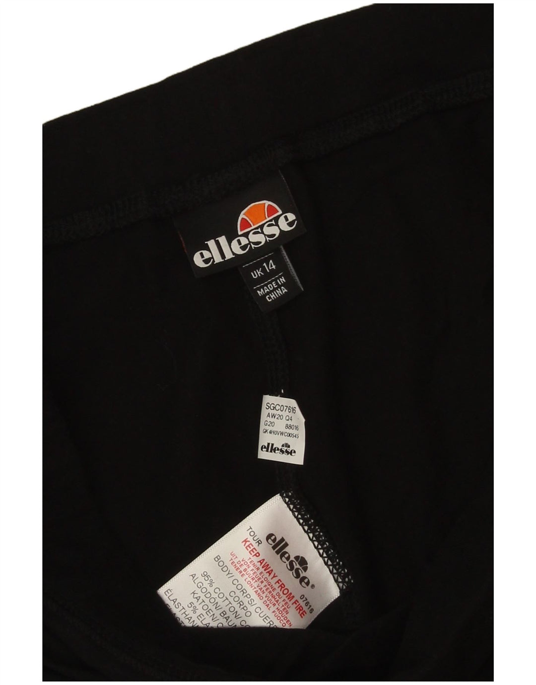 Damskie spodenki sportowe Ellesse Graphic UK 14, średnia czarna bawełna