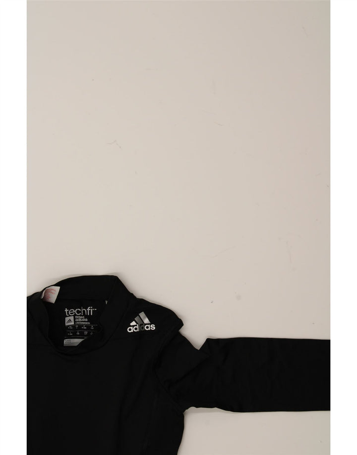 ADIDAS Boys Climawarm Graphic Top Long Sleeve 9-10 Years Black Polyester Vintage Adidas and Second-Hand Adidas from Messina Hembry 