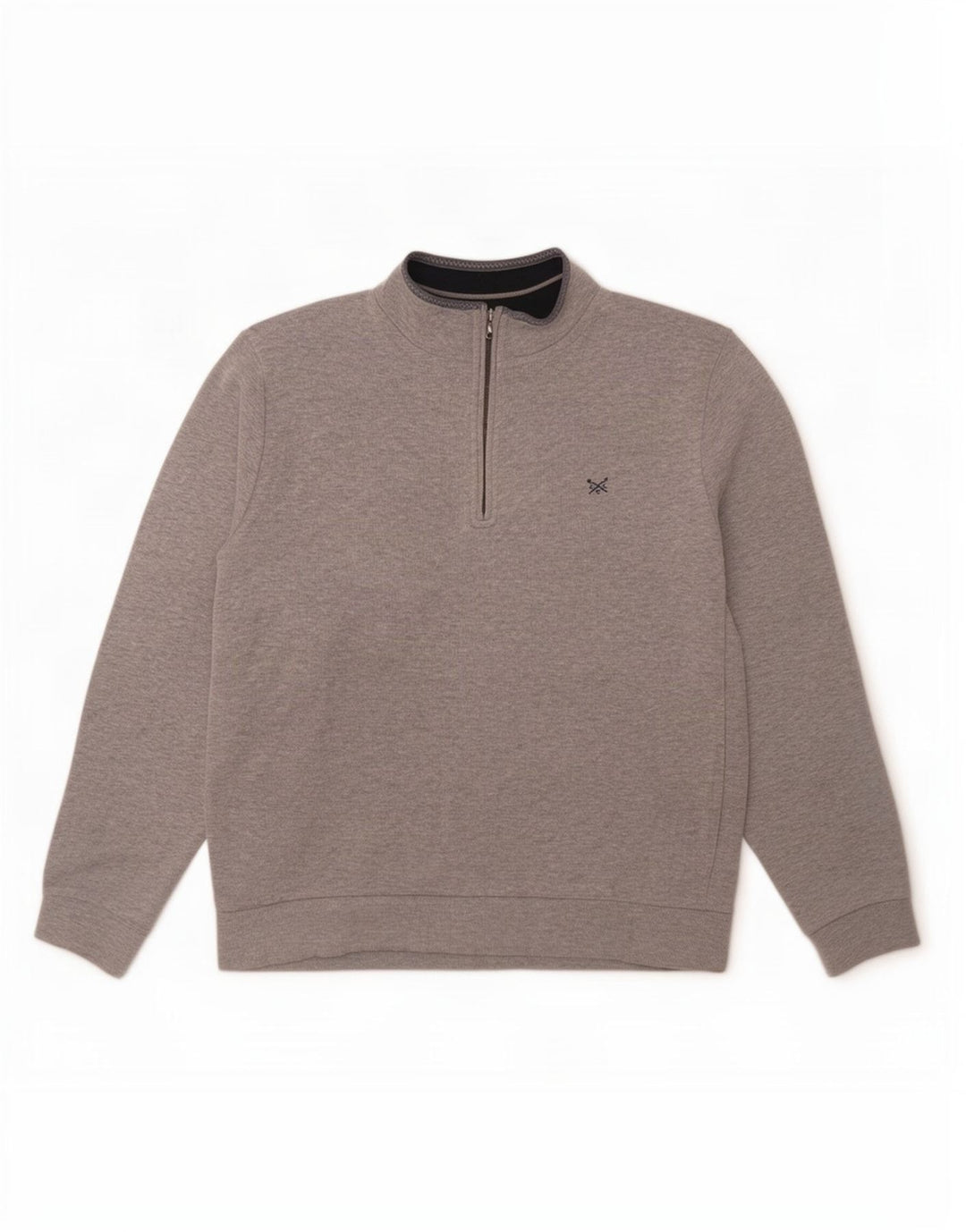 Crew Clothing Męska bluza z zamkiem błyskawicznym, duża, szara, nakrapiana