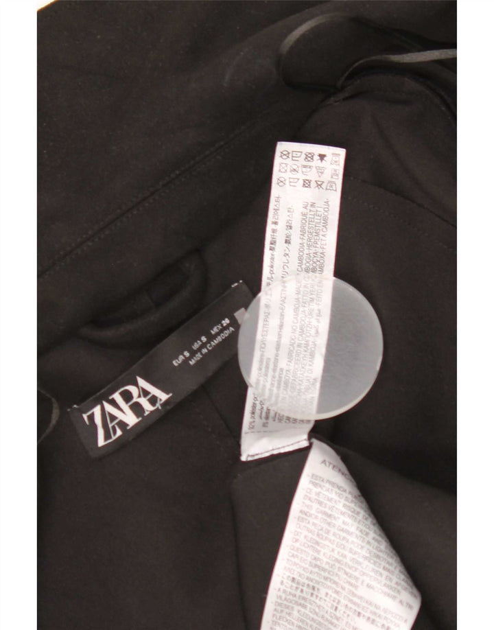 Zara damski otwarty płaszcz oversize UK 10, mały, czarny, poliestrowy, klasyczny