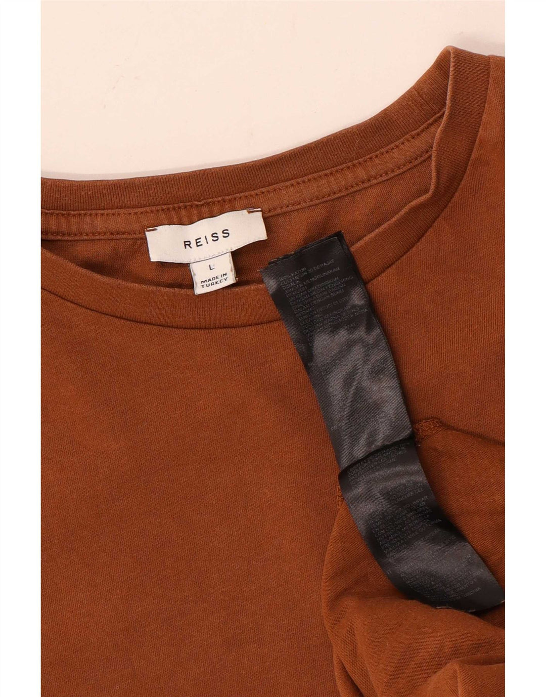 Damski T-shirt Reiss, duży, brązowy, bawełniany