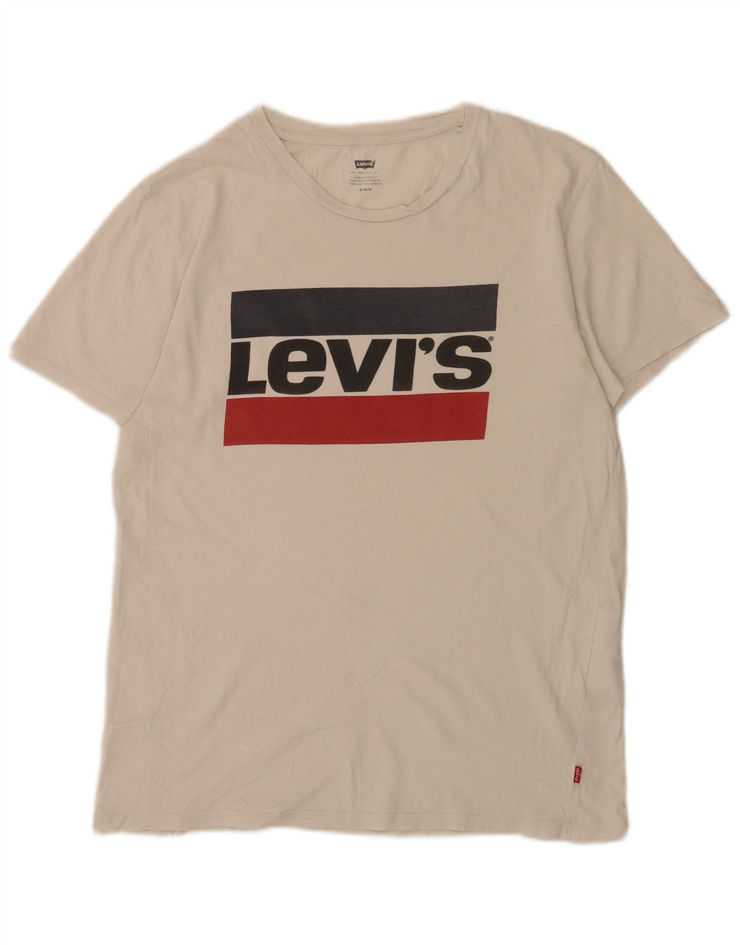 Męska koszulka z grafiką Levi's Top, bawełna w kolorze średniej bieli
