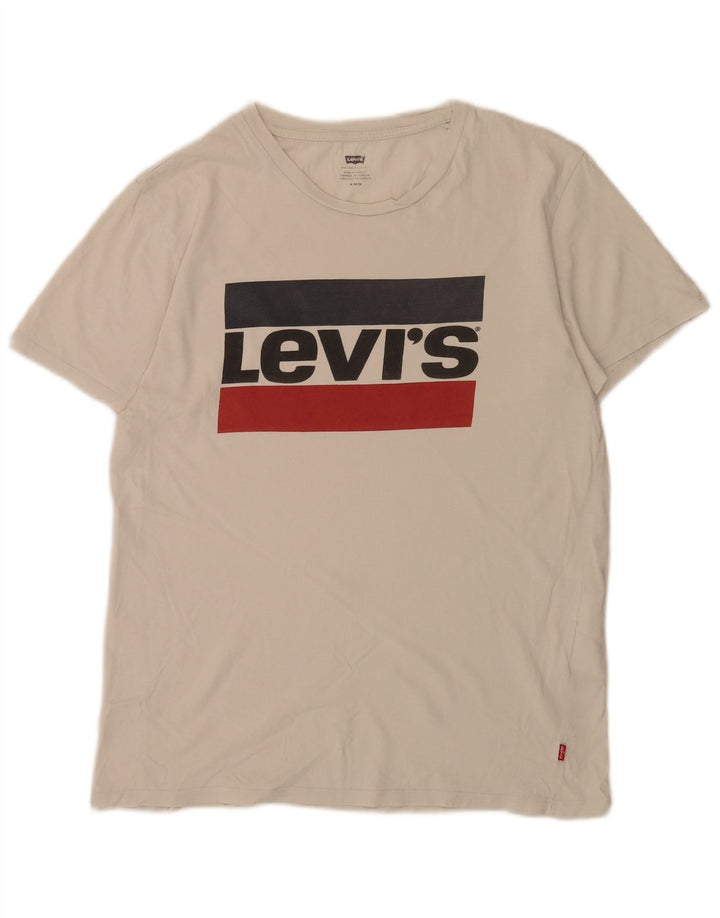 Męska koszulka z grafiką Levi's Top, bawełna w kolorze średniej bieli