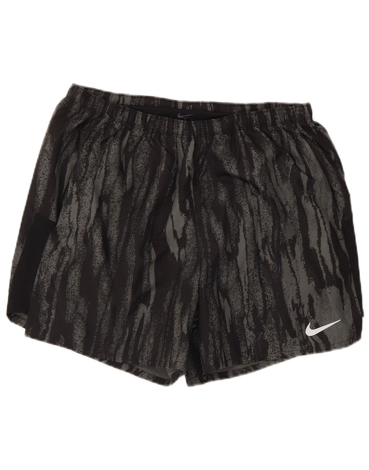 Męskie spodenki sportowe Nike Dri Fit z abstrakcyjnym wzorem, średni czarny poliester