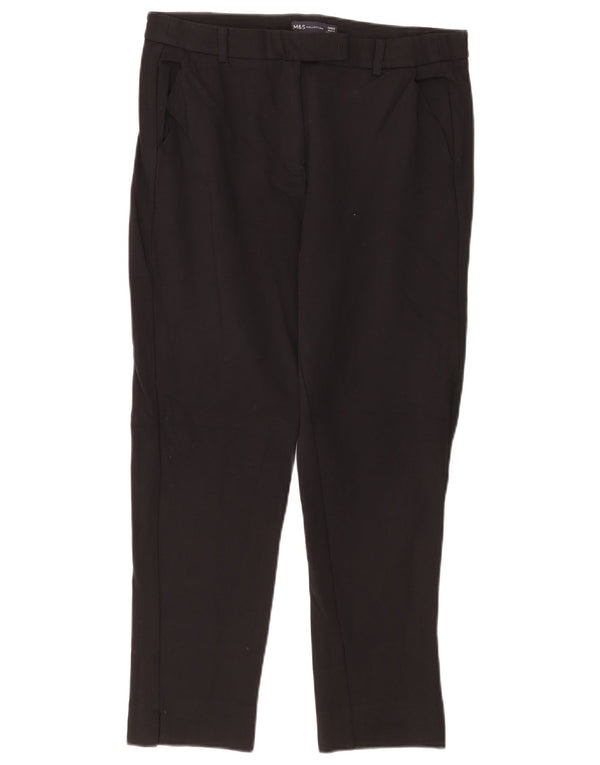 Marks & Spencer Damskie proste spodnie codzienne UK 14 Medium W32 L25 Czarne