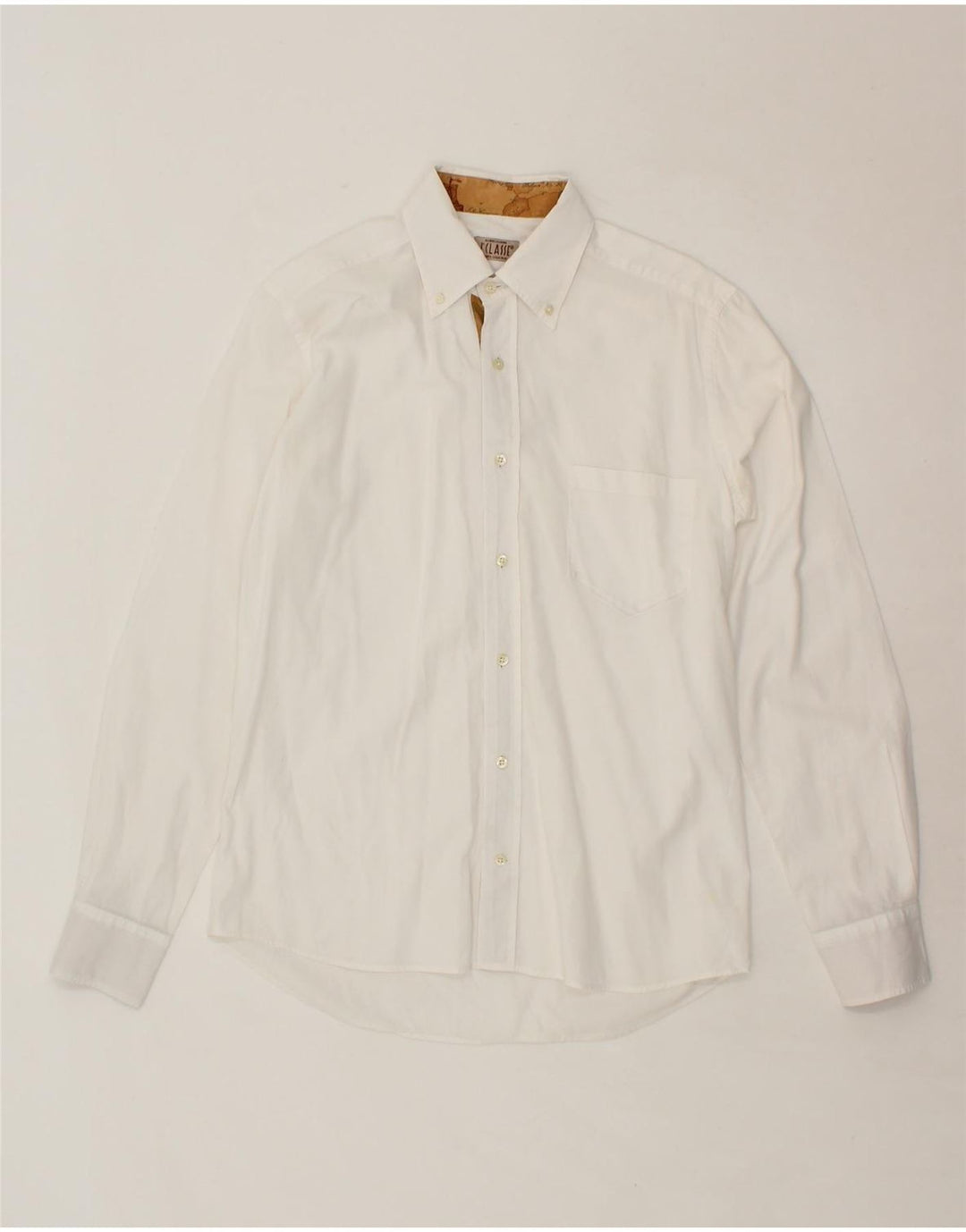 ALVIERO MARTINI Mens Shirt Size 39 15 1/2 Medium White Cotton Vintage ALVIERO MARTINI and Second-Hand ALVIERO MARTINI from Messina Hembry 