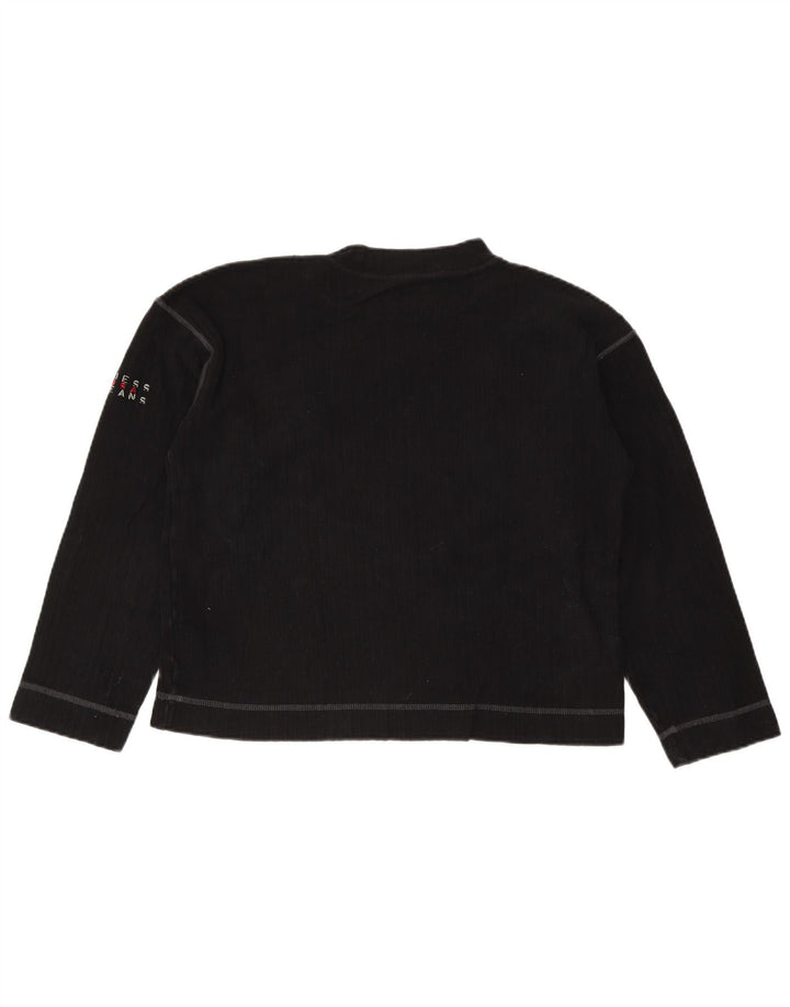 Guess Top damski z długim rękawem UK 14, średni czarny, bawełniany