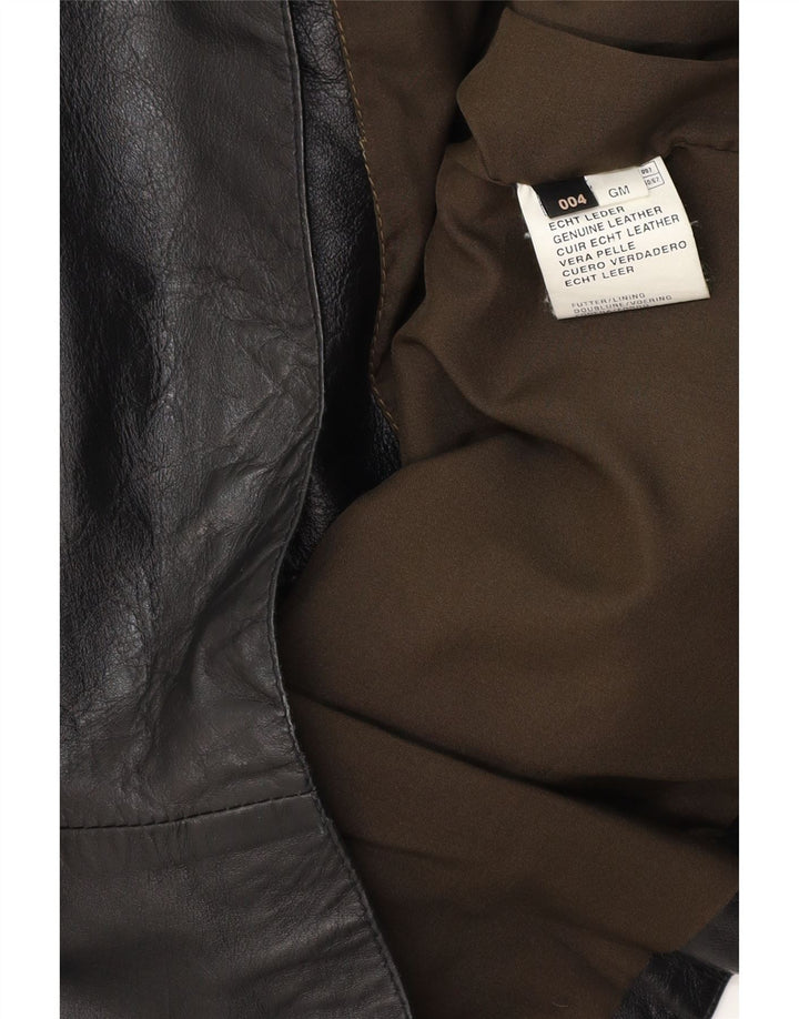 Męska kamizelka skórzana VINTAGE, średnia czarna skóra