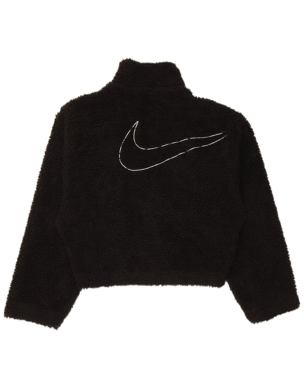 Damska kurtka polarowa Nike Graphic Oversized UK 6 XS, czarna, poliestrowa