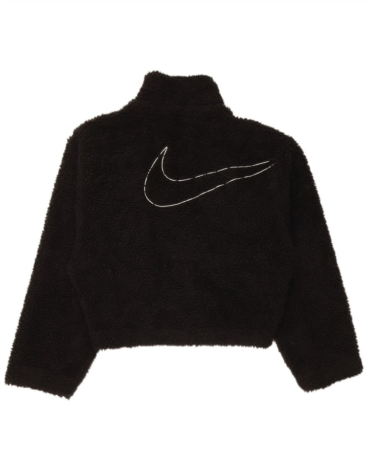 Damska kurtka polarowa Nike Graphic Oversized UK 6 XS, czarna, poliestrowa