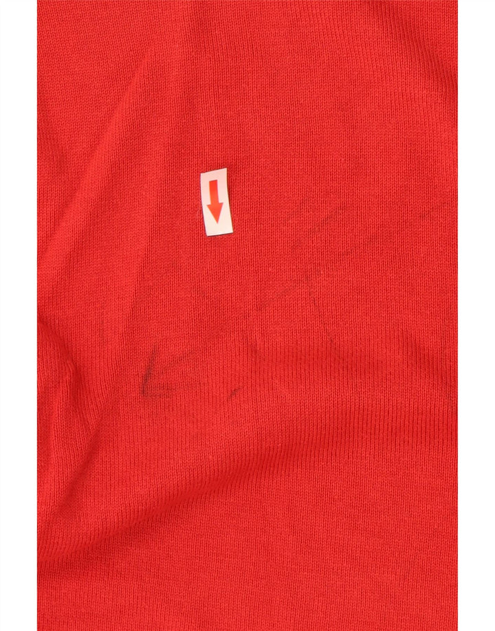 Męski sweter z okrągłym dekoltem Kappa, duży, czerwony, bawełniany
