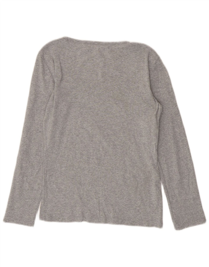 TOMMY HILFIGER Womens Top Long Sleeve UK 12 Medium Grey
