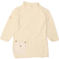 VINTAGE Womens 3/4 Sleeve Sweatshirt Jumper UK 12 Medium Off White Vintage Vintage and Second-Hand Vintage from Messina Hembry 