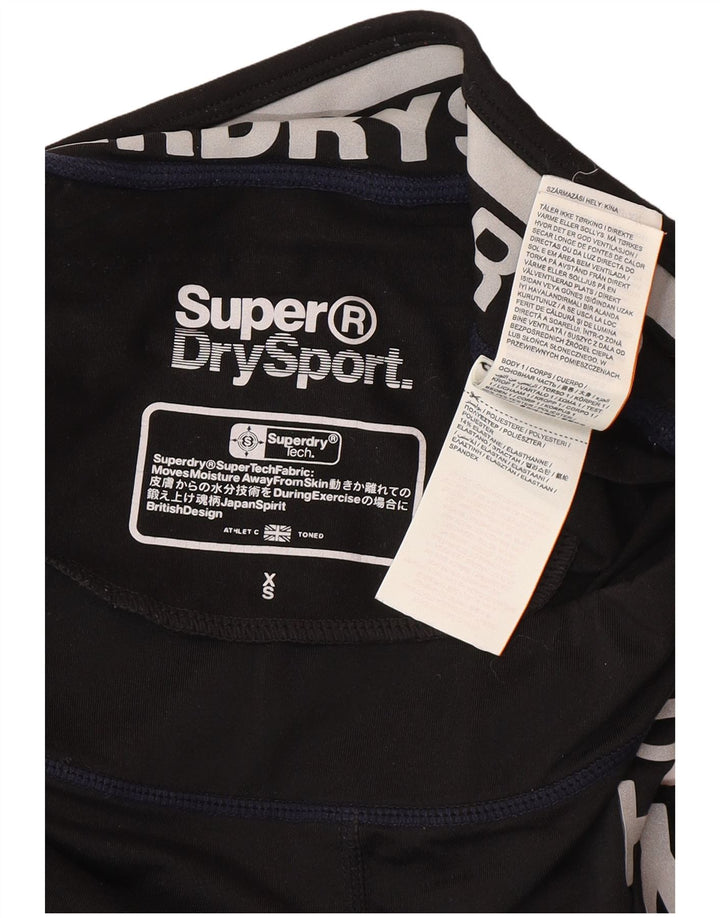 Damskie legginsy Superdry Graphic Capri UK 6 XS, czarny poliester