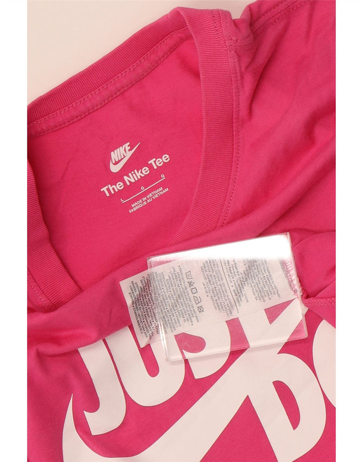 Męski T-shirt z grafiką NIKE, duży, różowy, bawełniany