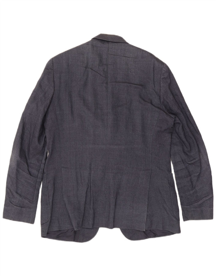 MASSIMO DUTTI Męska marynarka zapinana na 3 guziki EU 54 XL, granatowo-wełniana