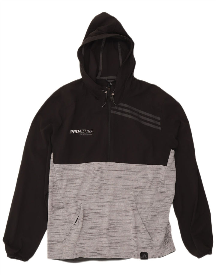 Męski sweter z kapturem ADIDAS Climalite Graphic, w kolorze średniej czerni