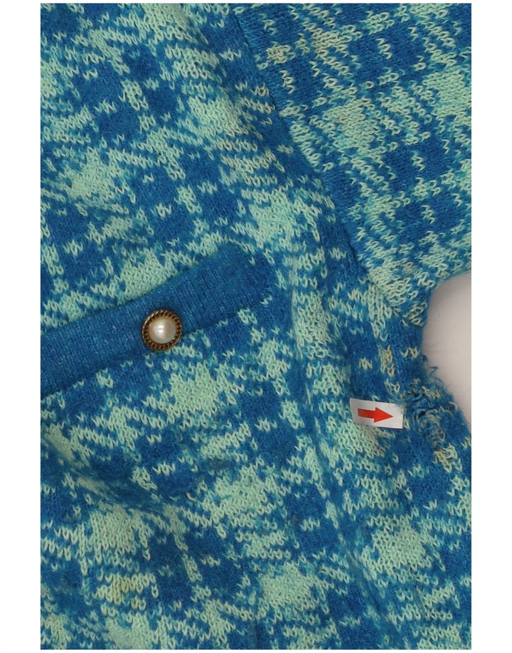 Damski sweter oversize Zara UK 10 Small, niebieski, bawełniany w pepitkę