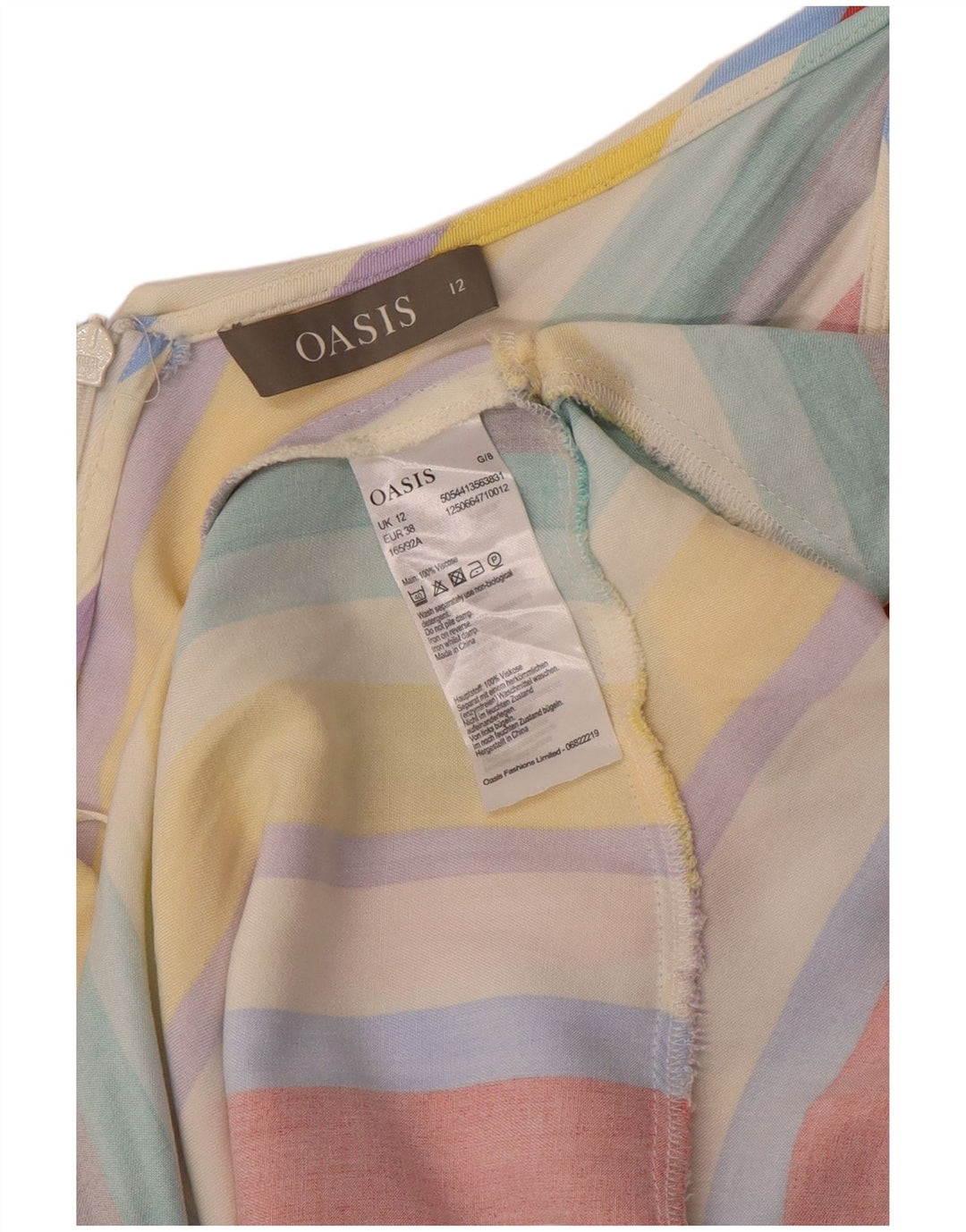 Damska sukienka letnia Oasis UK 12, średnia, wielokolorowa wiskoza w paski