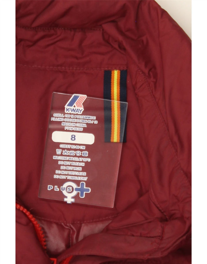 K-WAY Womens Padded Jacket UK 8 Small Burgundy Polyamide Vintage K-Way and Second-Hand K-Way from Messina Hembry 