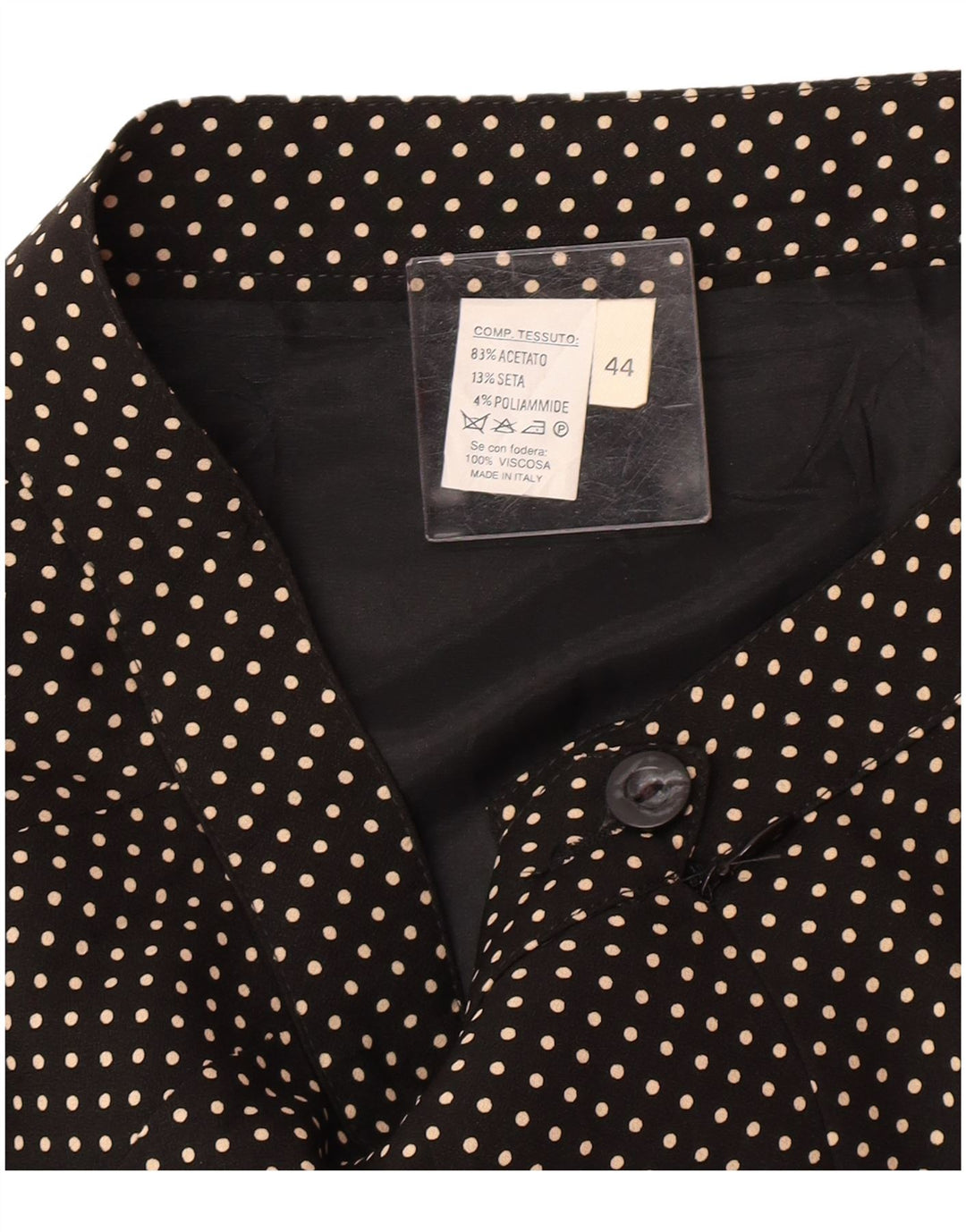 Vintage damska spódnica ołówkowa IT 44 Medium W28 Black Spotted Acetat