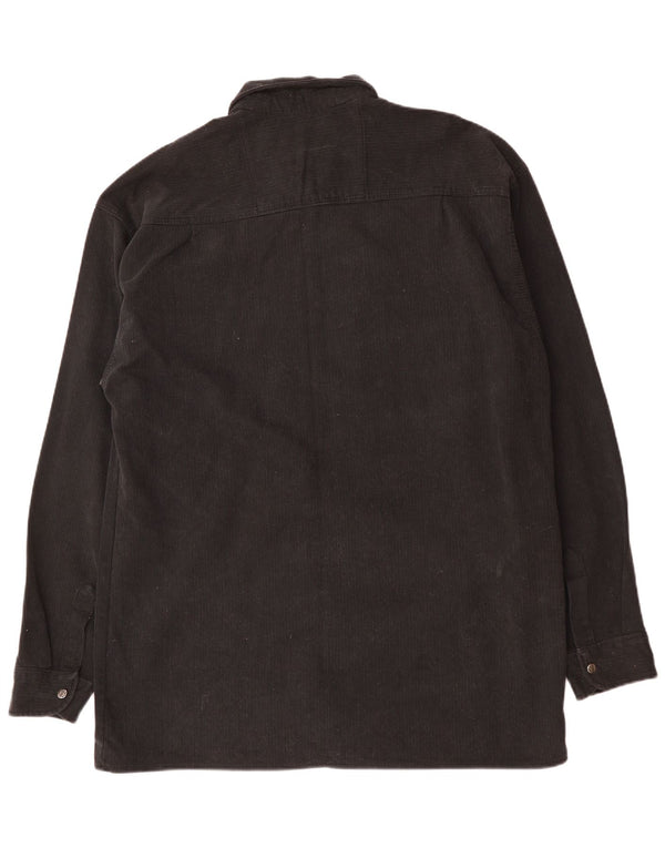 Koszula męska sztruksowa VINTAGE UK 47/48 3XL Czarna bawełniana