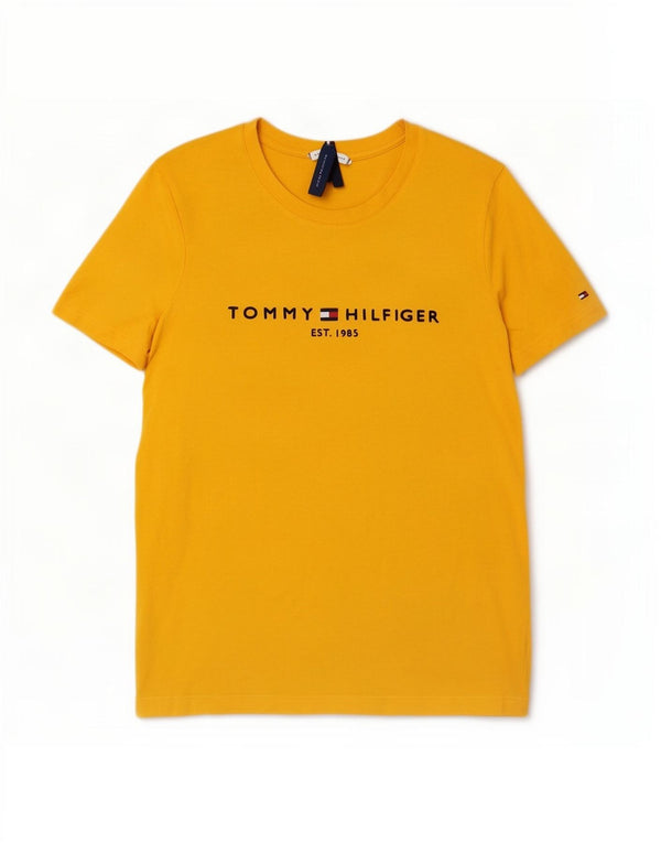 Damska koszulka z grafiką Tommy Hilfiger Top UK 6 XS, żółta bawełna