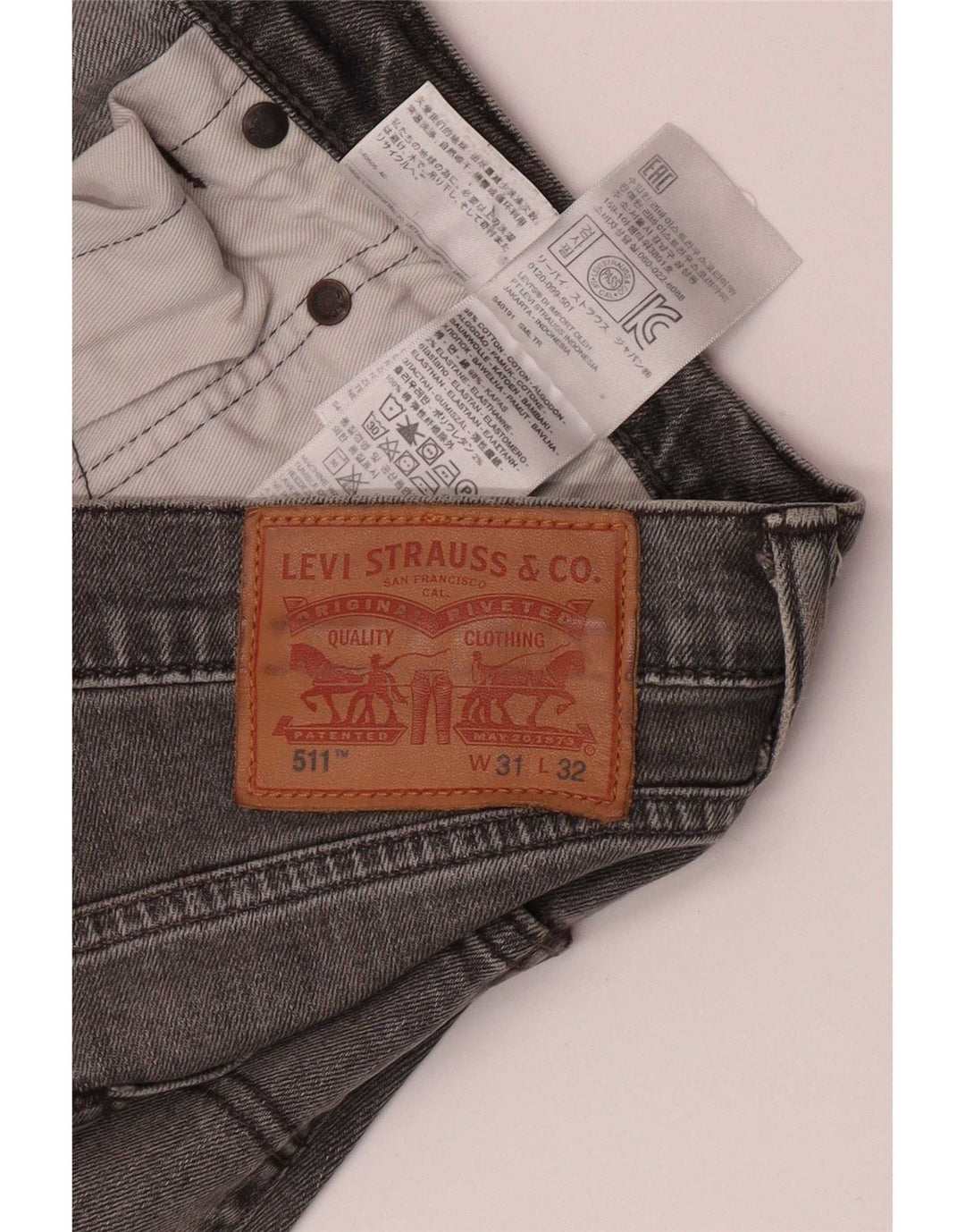 Męskie jeansy Levi's 511 Slim Tapered W31 L27 Szara bawełna