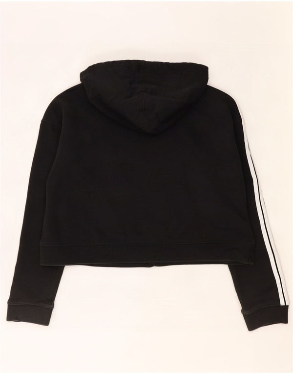 Damska bluza z kapturem Adidas Crop Oversized UK 16, duża czarna bawełna
