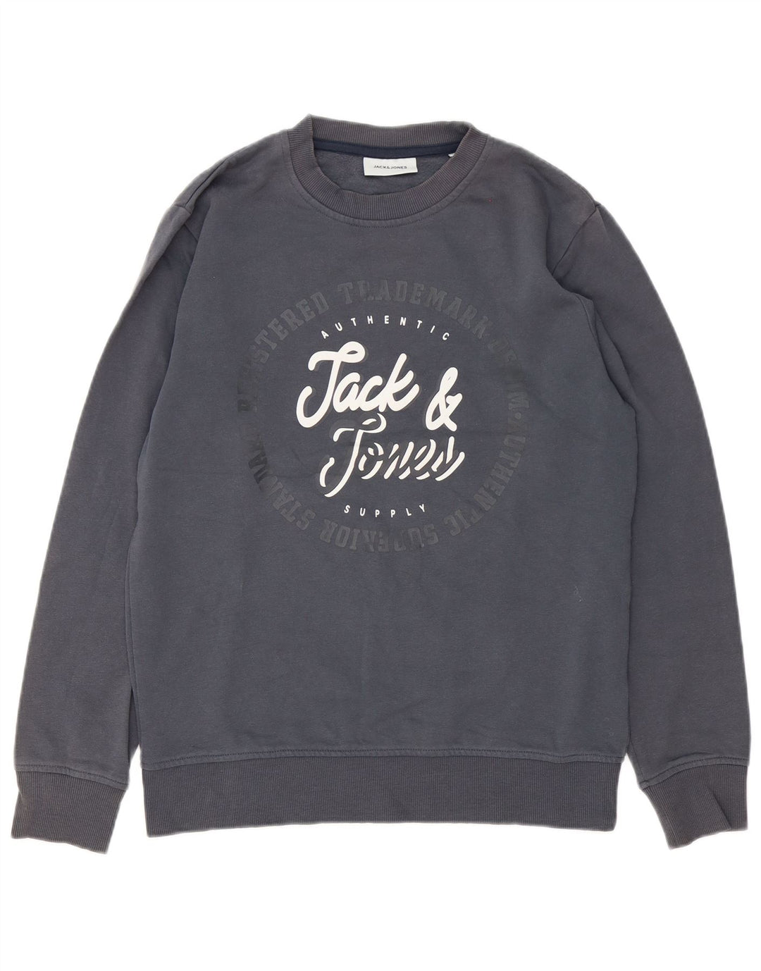 Męski sweter z grafiką Jack & Jones, średnioszary