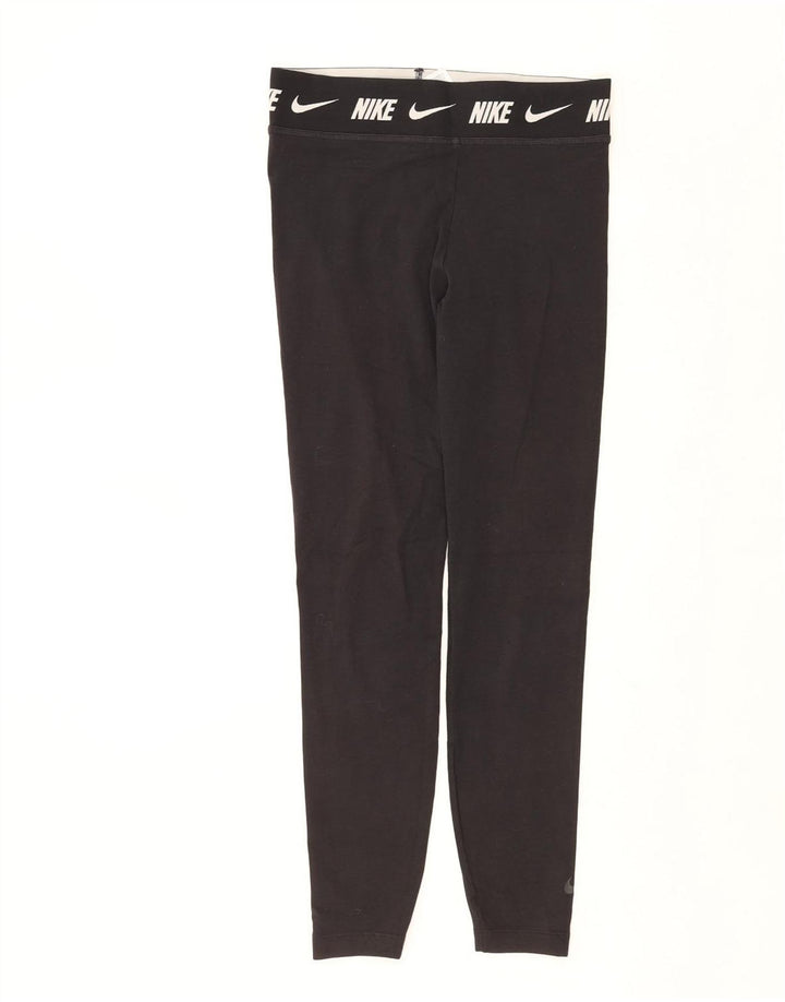 Damskie legginsy NIKE o dopasowanym kroju z grafiką UK 12, średnia czarna bawełna