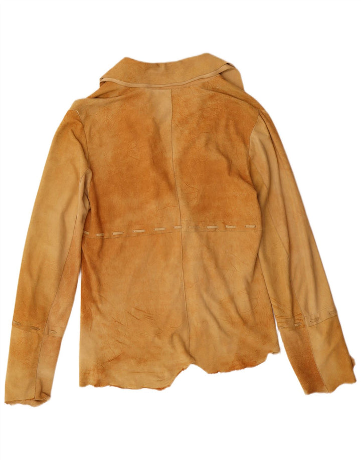 Damska zamszowa kurtka koszulowa Fontanelli IT 46, duża, beżowa skóra