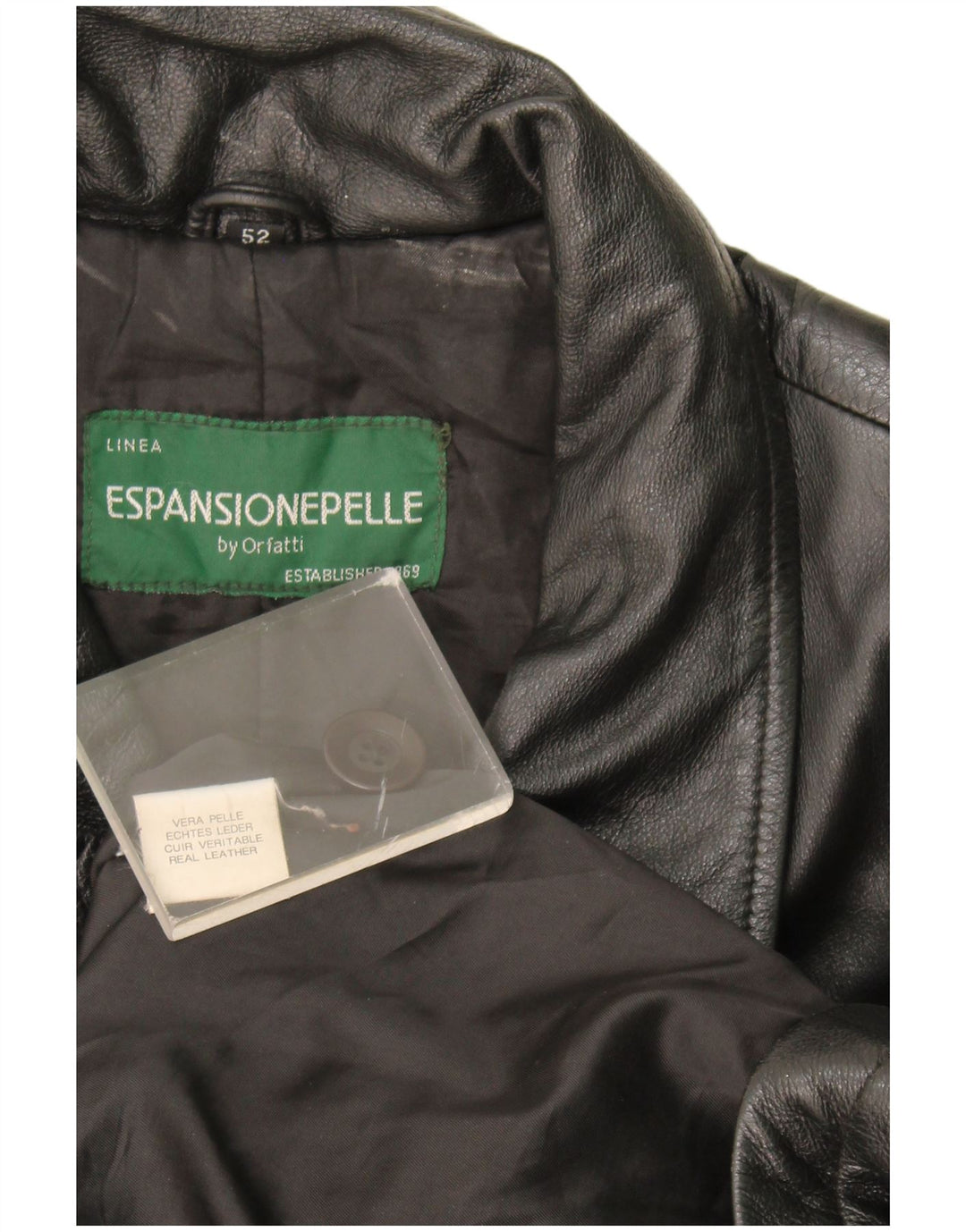 Orfatti Męski płaszcz skórzany IT 52 XL Czarna skóra