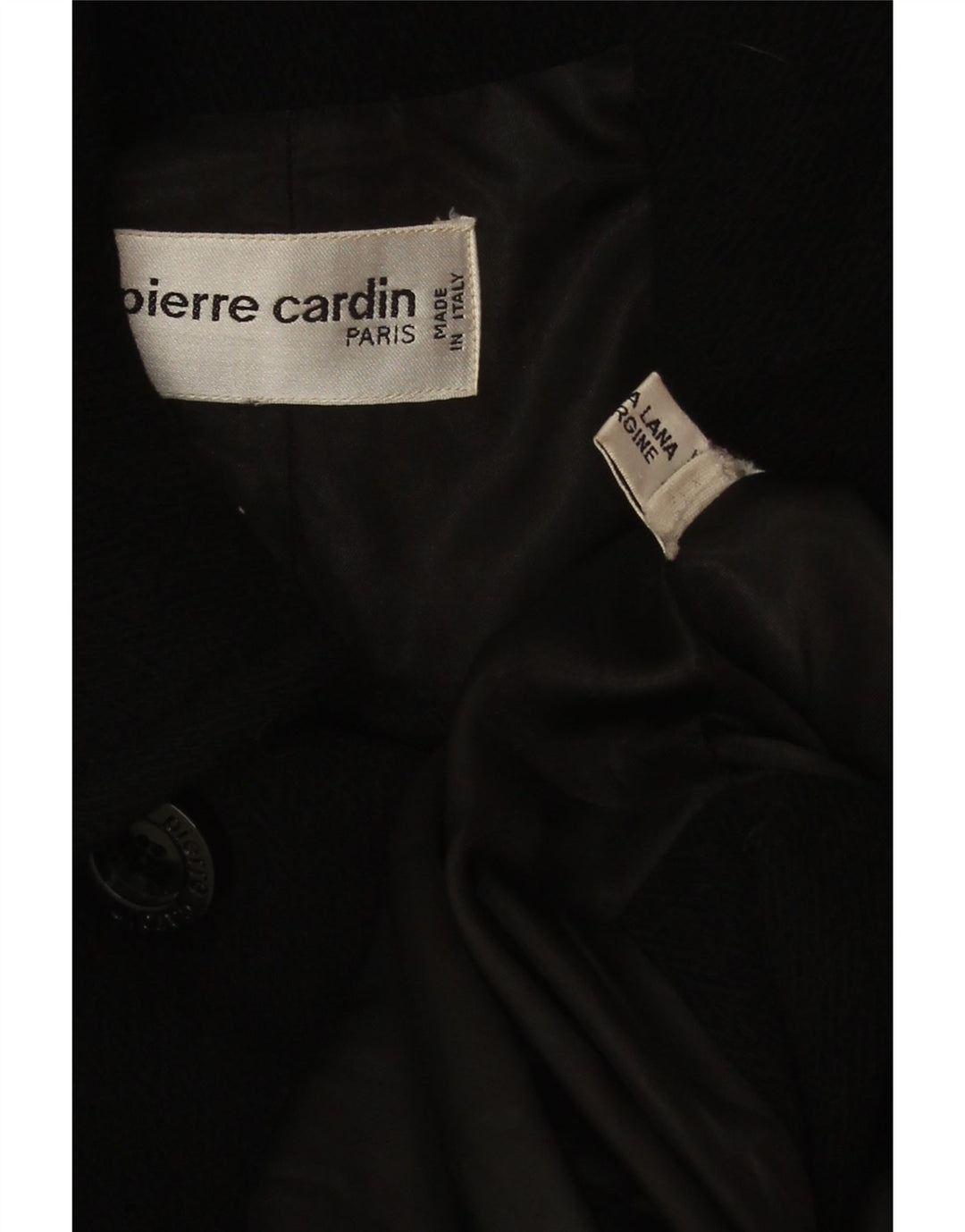 Damski płaszcz dwurzędowy Pierre Cardin UK 20 2XL Czarna wełna