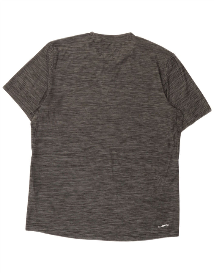 Męska koszulka Adidas Aeroready Top, średnia, szara, nakrapiana poliester