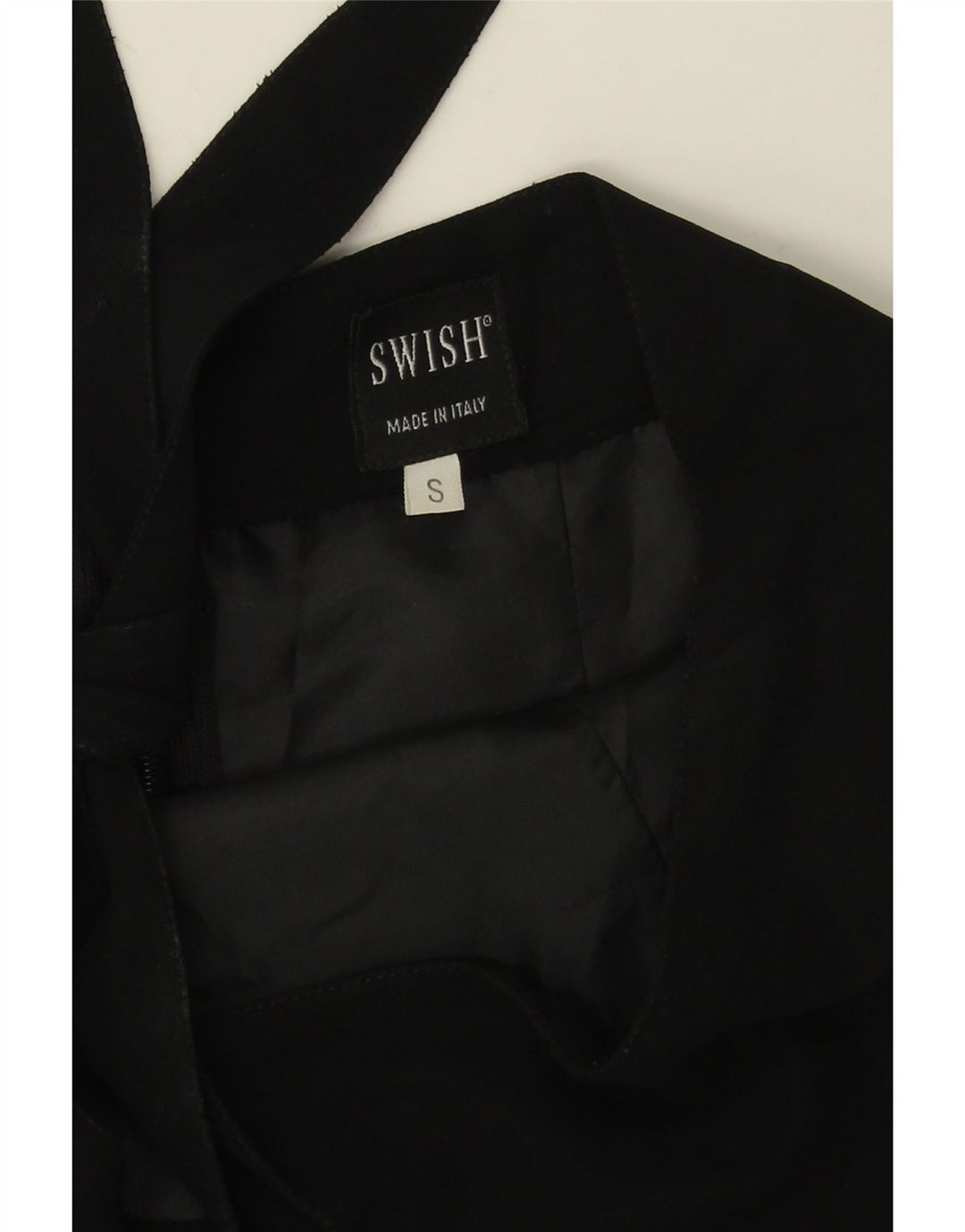 Damska sukienka wiązana na szyi Swish UK 10 Small, czarna wiskoza
