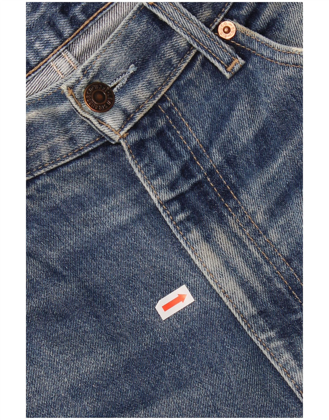 Męskie jeansy Levi's 521 Slim, zwężane, przycięte, W34 L25, niebieska bawełna