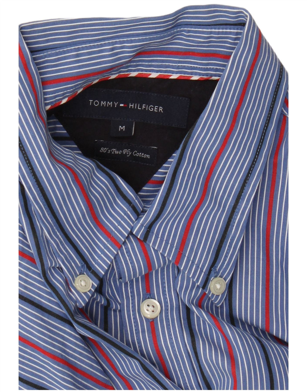 Koszula męska Tommy Hilfiger, bawełniana w średnie niebieskie paski